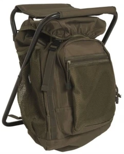 GREEN BACKPACK 20 LT WITH CHAIR STOOL MIL-TEC 14059001 HUNTING FISHING SOFTAIR  - Picture 1 of 1