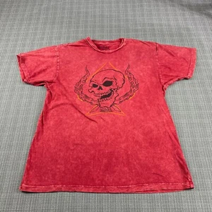 Von Dutch Shirt Mens Large Red Distressed Pullover Skull Flames Made in USA * - Picture 1 of 8