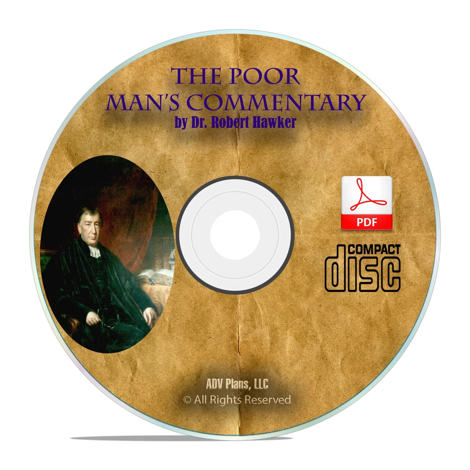Poor Man's Bible Commentary Robert Hawker Christian Bible Study Book CD H17 Foto 1 de 1