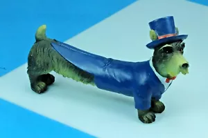 Arte de moda de cerámica Hot Dog Scotty. Pintado a mano. 6". - Imagen 1 de 3