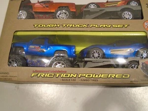 4 Tough Trucks Toy Play Set 4  Friction Powered Silverado Chevrolet New - Picture 1 of 5