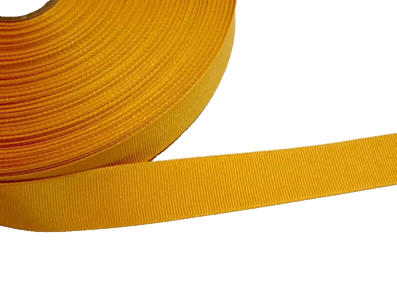 Gold Yellow Grosgrain Ribbon 7/8 inch wide x 10 yards Crafts Cheer Offray B3 - Image 1 of 4