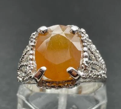 9.7 CT YELLOW SAPPHIRE .925 STERLING SILVER MENS NUGGET STYLE RING SZ 10.75 8 GR - Image 1 of 4