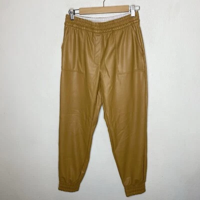 Nuevos Joggers Express Cintura Alta Imitación Cuero Vegano en Bolsillos Tostados Para Mujer’s XS Foto 1 de 4