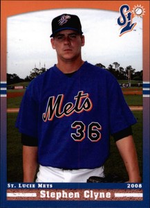 2008 St. Lucie Mets Grandstand #27 Stephen Clyne Madisonville Louisiana LA Card