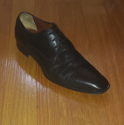 A. TESTONI 45210 OXFORDS HOMBRE CUERO NEGRO CON CORDONES TALLA 8.5 HECHO EN ITALIA Foto 1 de 4