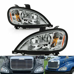 For 04-13 Freightliner Columbia Headlights Headlamps Left & Right Pair Set
