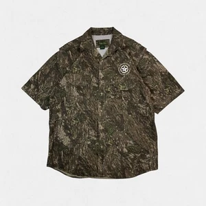 Real tree camouflage camo short sleeve shirt khaki green large - Picture 1 of 5