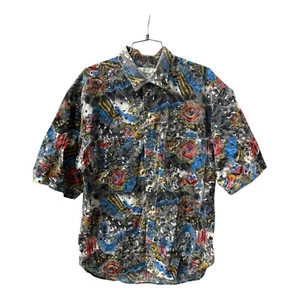 90s VTG PAGE 1 Psychadelic Boxy Shirt L Oversized VAPORWAVE. RARE - Picture 1 of 5