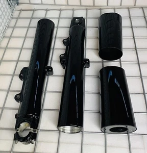 Harley TOURING STREET GLIDE 2000 FLHX BLACK Slider Fork Legs COVERS EXCHANGE - Picture 1 of 13