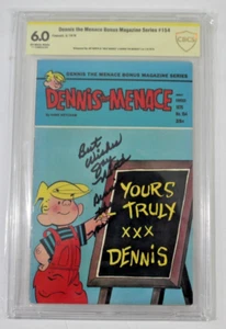 CBCS 6.0 FN FAWCETT DENNIS THE MENACE BONUS MAGAZINE #154, 1976 JAY NORTH SIGNED - Picture 1 of 4