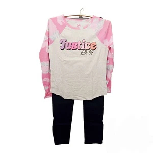 Justice/Children's Place Black Jeans Set-18-Pink Camo T-Shirt-Super Skinny Jeans - Picture 1 of 9