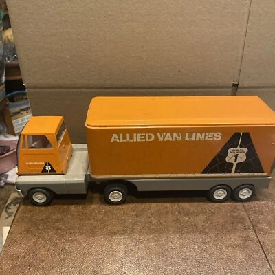 Vintage 1970s TONKA ALLIED VAN LINES Moving highway Truck / Trailer  - Image 1 of 4