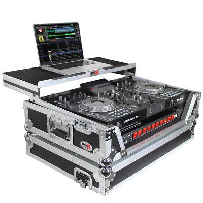 ProX XS-PRIME2 LT Flight Case for Denon Prime 2 DJ System Silver on Black - Image 1 of 4