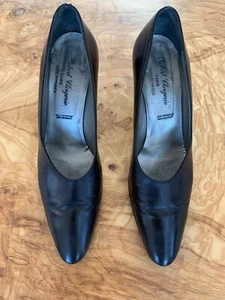 ROBERT CLERGERIE MADE IN FRANCE BLACK LEATHER PUMPS HEELS SHOES 7 M - Picture 1 of 7