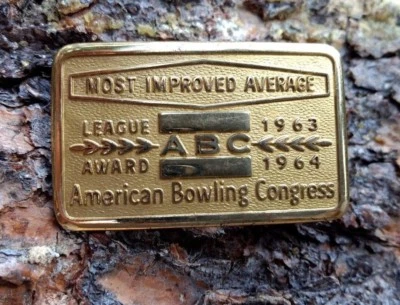 Belt Buckle 1963-64 from American Bowling Congress “Most Improved Average” VTG - Image 1 of 4
