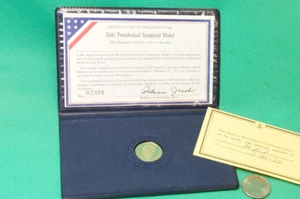 Vintage Danbury Mint 10K Gold Presidential Inagural Medal Coin Jimmy Carter COA - Picture 1 of 5