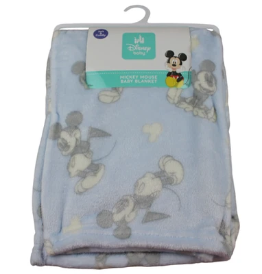 Disney Baby Mickey Mouse Fleece Blanket Blue Flag Infant Boys Soft NWT - Image 1 of 4