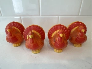 Vintage raro tacchini del Ringraziamento plastica modellato portacandele soffiaggio stampi da tavolo - Foto 1 di 7