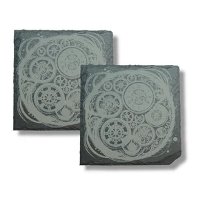 Coaster - Slate - Arcane Timepiece - SET OF 2 - Picture 1 of 7