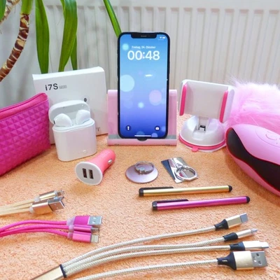 XL SET Apple iPhone 12 Pro 128GB schwarz grau weiss pink rosa rose Geschenk Idee - Bild 1 von 4