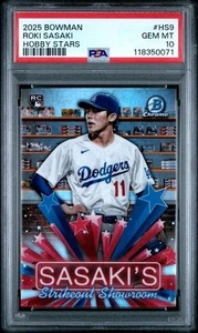 2025 Bowman Chrome Hobby Stars Roki Sasaki🔥PSA 10🔥POP 8🔥 - Picture 1 of 2