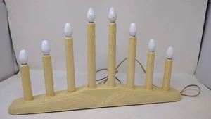 Vintage Kunststoff 8-flammiger Kandelaber Fenster Mantel Kandelaber Tropfarbeiten Glühbirnen enthalten - Bild 1 von 7