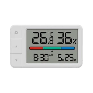 Hygrometer Clock Date Big LCD Display Indoor Temperature Humidity Sensor L4M7 - Picture 1 of 5