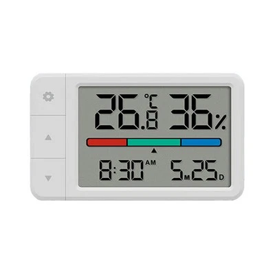 Hygrometer Clock Date Big LCD Display Indoor Temperature Humidity Sensor L4M7 - Image 1 of 4