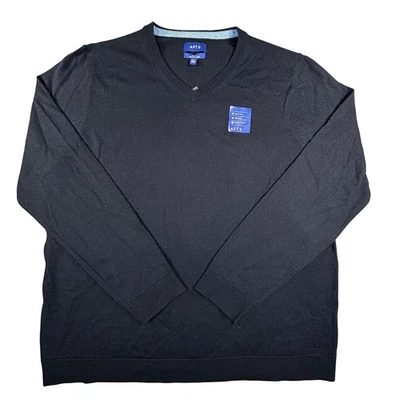 APT.9 Mens XXL V-Neck Slim Fit Wool Blend Sweater Admiral Navy Blue NWT - Image 1 of 4