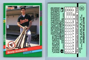 Brady Anderson - Orioles #668 Donruss 1991 Baseball Trading Card