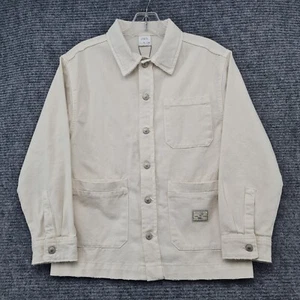 Zara Denim Jean Jacket Shirt Kid Youth Sz 10/Men S/Women M Ivory White Chest 36" - Picture 1 of 13
