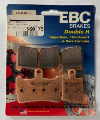Pastilhas de freio sinterizadas EBC Double-H (FA499/4HH) - Fabricadas nos EUA! - Imagem 1 de 4