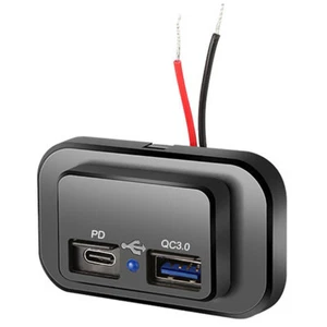 Prise Chargeur Voiture Double Port USB Charge Rapide Adaptateur Secteur Prise Montage Panneau - Photo 1 sur 12