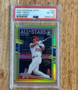 2020 Donruss Optic Mike Trout Lime Green PSA 6 Los Angeles Angels