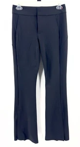 Athleta Womens Stellar Flare Trouser Pants Size 2 Petite Black Zip Leg Stretch - Picture 1 of 9
