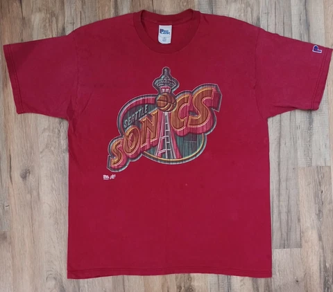 Vintage 95 Seattle Sonics Pro Player T Shirt mens sz XL Supersonics kemp payton Cover
