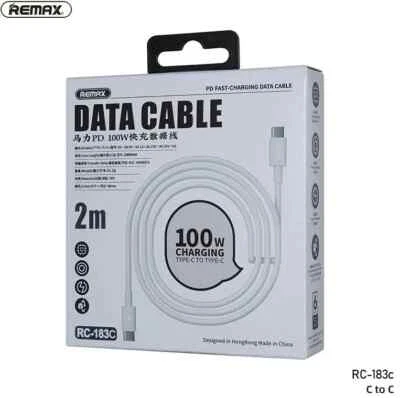 REMAX RC-183c PD 100W Fast Charging Data Cable Type-C To Type-C 2m - Image 1 of 3