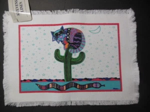 NWT - Woven Placemats - "SCAREDY CAT", Cactus Cat - SET OF 4 - Picture 1 of 2