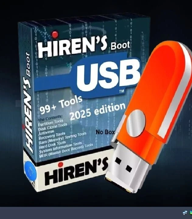 Hiren’s Boot 2025 Version ~ Computer Diagnostic Repair Data Recovery ~ 99+ Tools - Image 1 of 4