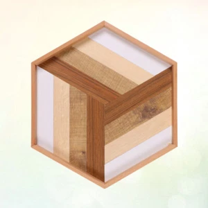 Hexagon Serving Tray Wooden Drinks Tray Wooden Food Tray Wooden Fruit Tray - Picture 1 of 11