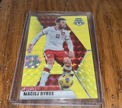 2021 Panini Mosaic MACIEJ RYBUS Gold Fluorescent Prizm 5/10 UEFA EURO2020 #68 SP - Image 1 of 4