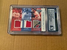 2003 Fleer Hot Prospects Triple Patches BURRELL, THOME, BERKMAN 03/50 Graded 8.5