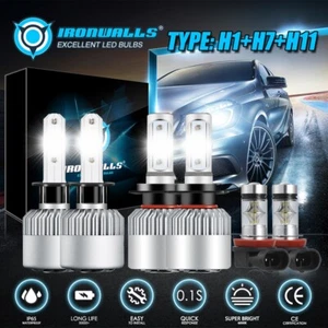For BMW X5 2005-2013 6X LED Headlight High/low +Fog Light Bulbs Combo Kit 6000K - Foto 1 di 12
