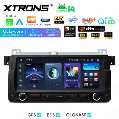 8.8" QLED Android 14 Car Stereo Radio GPS 8-Core 8+256GB CarPlay For BMW E46 M3 - Image 1 of 4