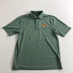 Camisa Polo Miami Hurricanes Para Hombre Talla Mediana Campeón Verde Logo Bordado ☼ - Imagen 1 de 6