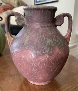 Beautiful 7.5” Roseville Carnelian ll Drip Lava Glaze Art Pottery - Picture 1 of 1