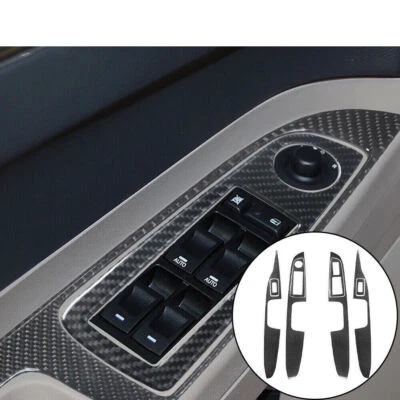 Tampa interna de painel de porta acabamento 8 peças fibra de carbono para Chrysler 300/300C 2005-2007 - Imagem 1 de 4