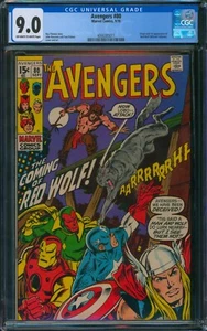Avengers #80 ⭐ CGC 9.0 ⭐ ¡1ª Aparición de RED WOLF! Marvel Comic 1970 - Imagen 1 de 2