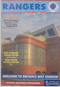 Programme / Programma Glasgow Rangers v Dundee United 21-12-1991 - Imagen 1 de 1